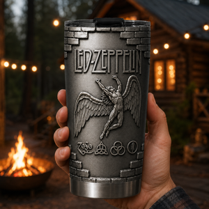 Led Zeppelin 3D Printed Stainless Steel Tumbler Swan Song Travel Mug Double Wall Vacuum Insulated Cup