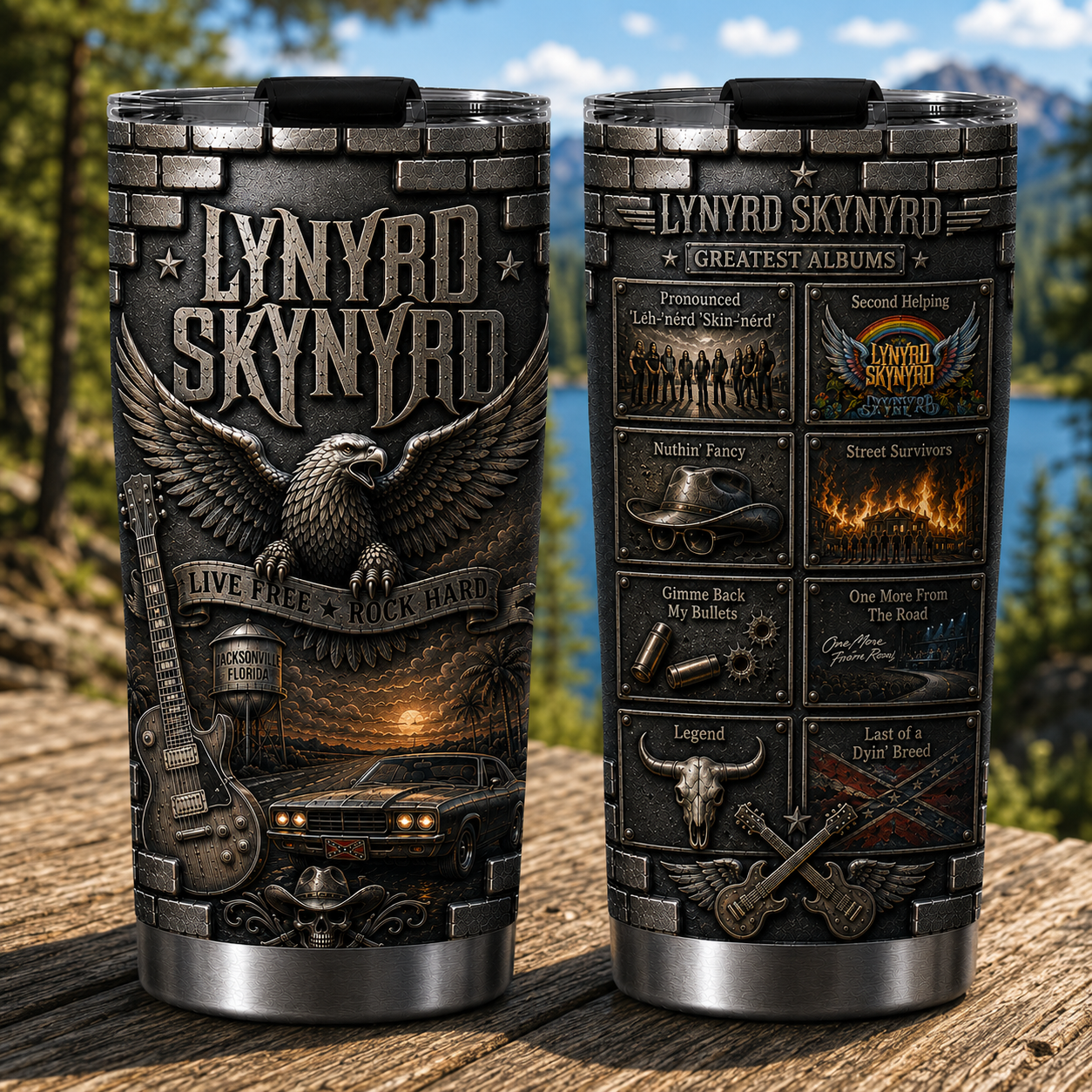 Lynyrd Skynyrd 3D Printed Tumbler Double Wall Vacuum Insulated Tumbler