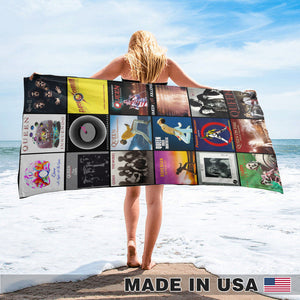 Queen Beach Towel Album Cover Collage Classic Rock Towel