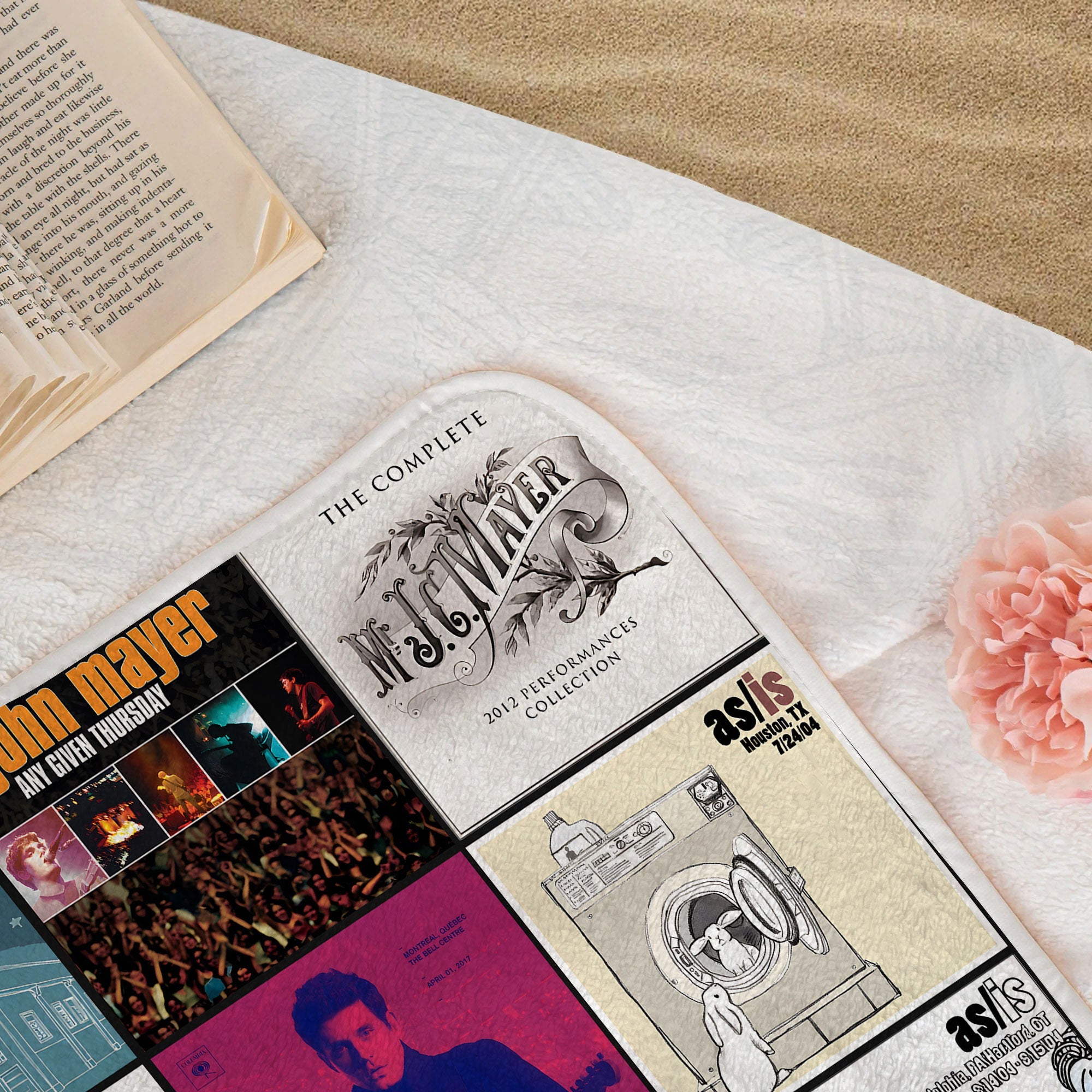 John Mayer Beach Towel Album Cover Collage Classic Pop And Rock Towel