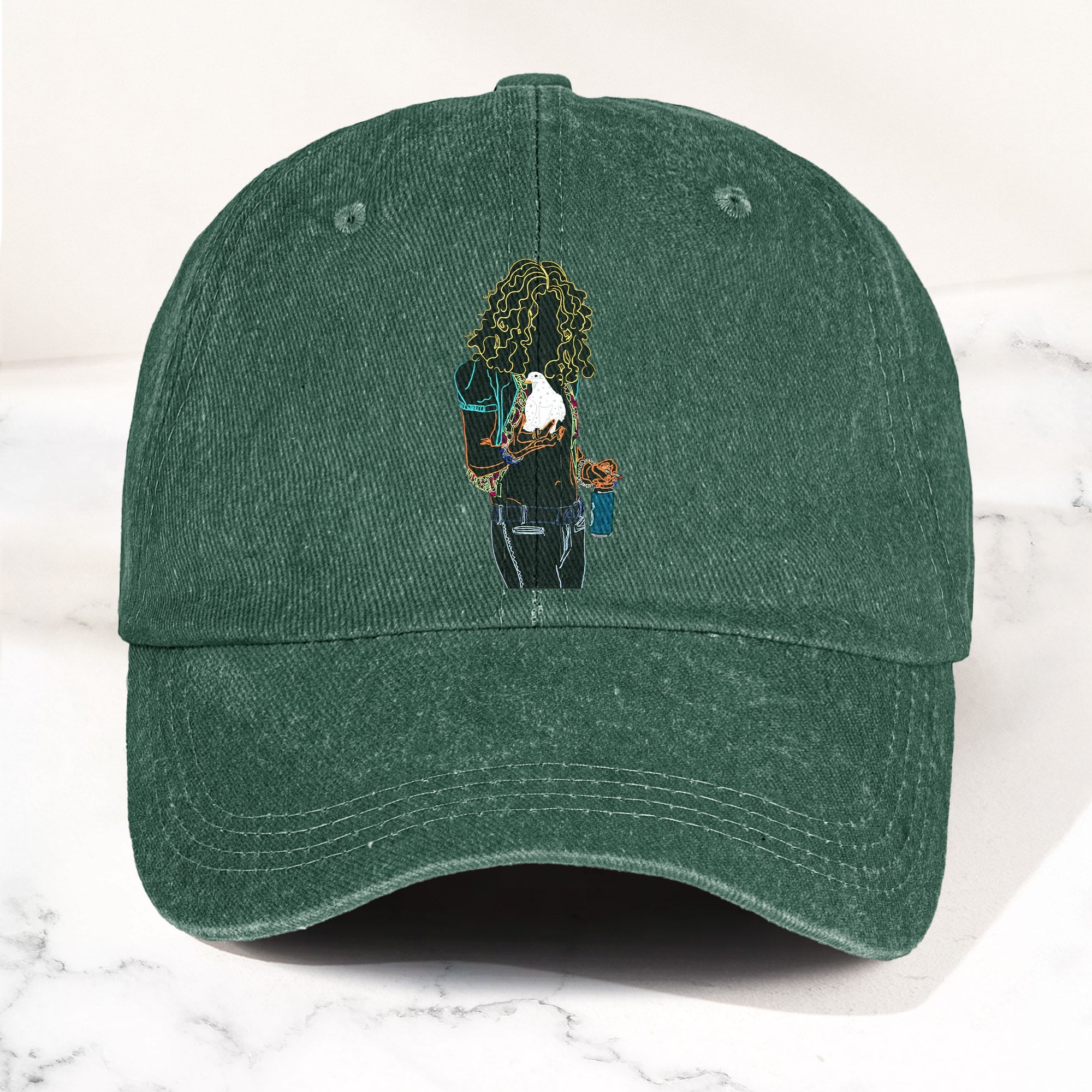 Robert Plant Denim Cap Retro Classic Rock Music Inspired Dad Hat (With Box)