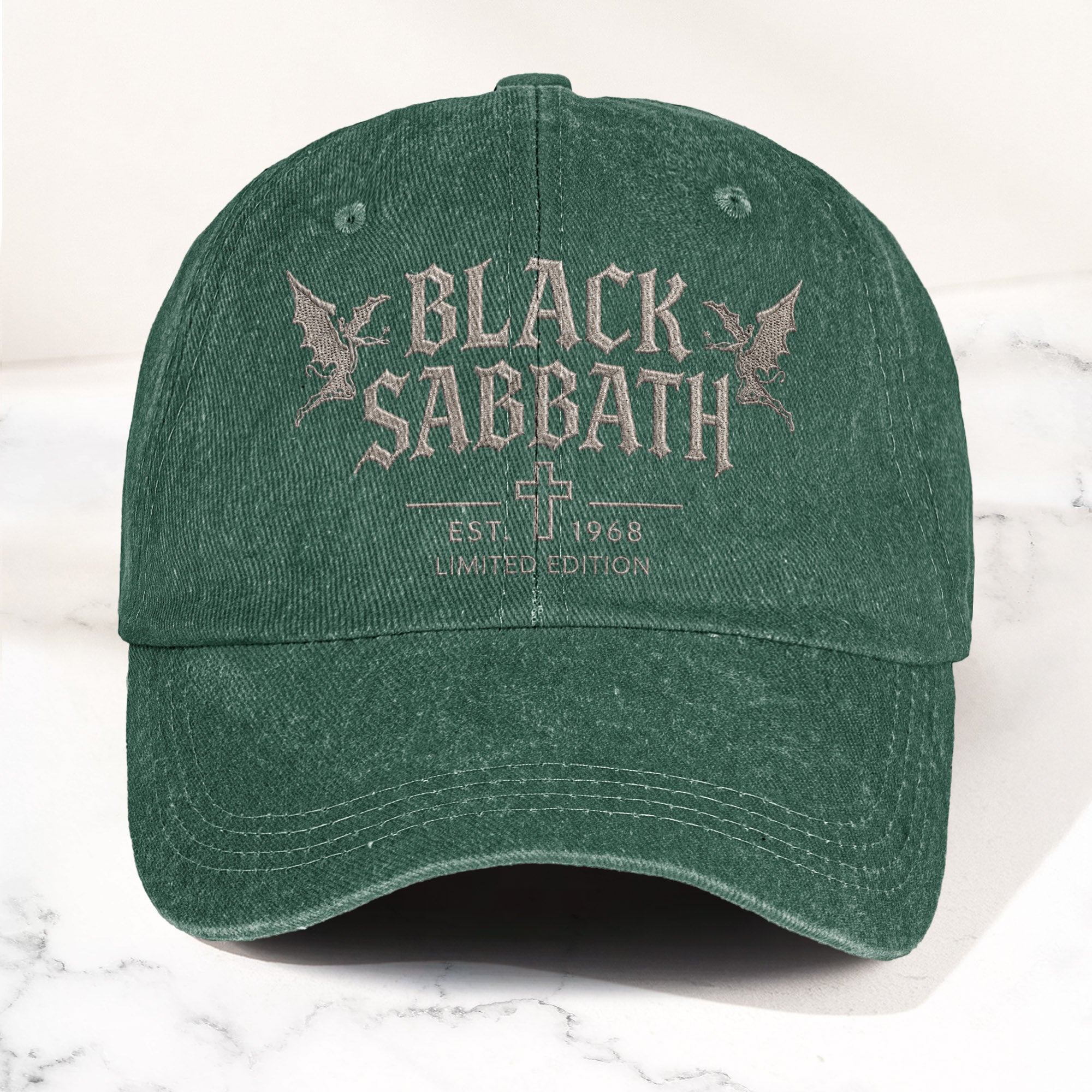 Black Sabbath Band Logo Est 1968 Denim Cap Vintage Dad Cap Gift For Dad (With Box)
