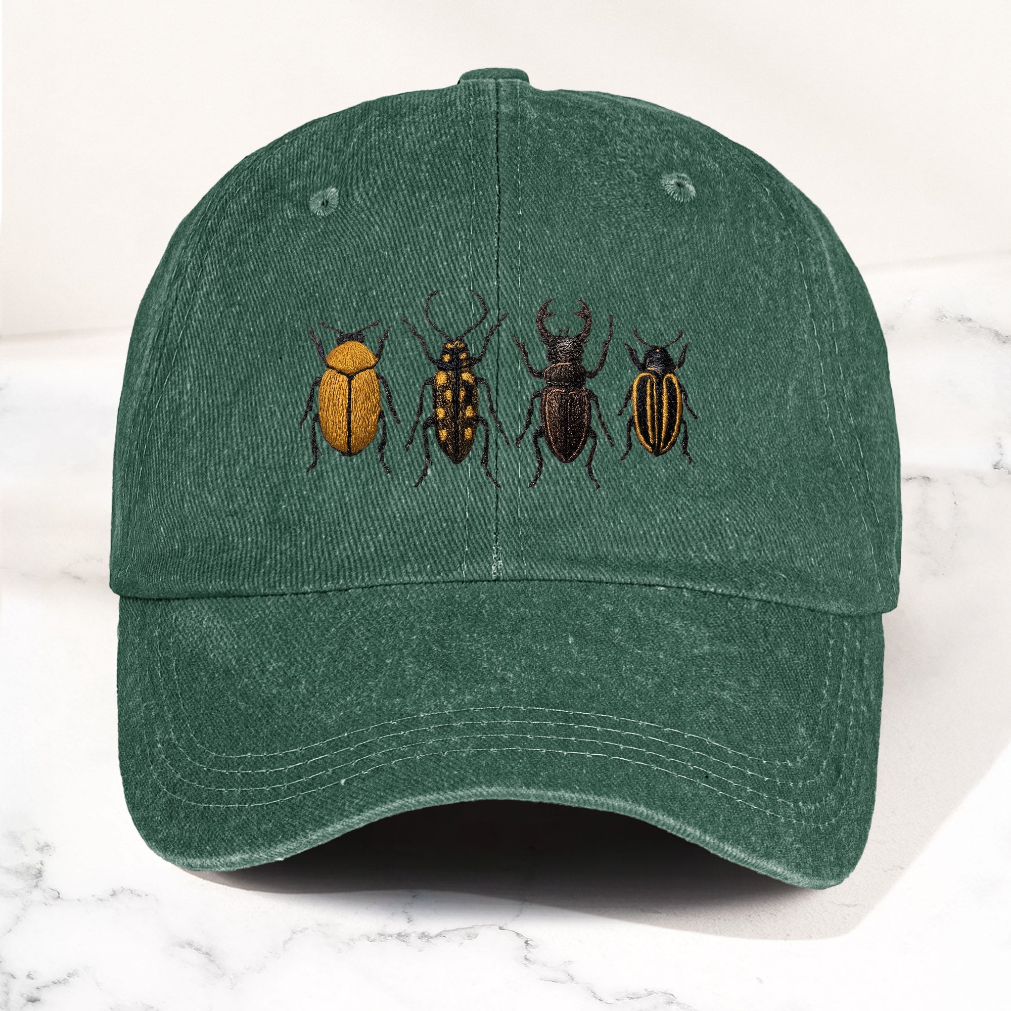The Beatles Denim Cap Minimalist Beetle Design Dad Hat ( With Box)