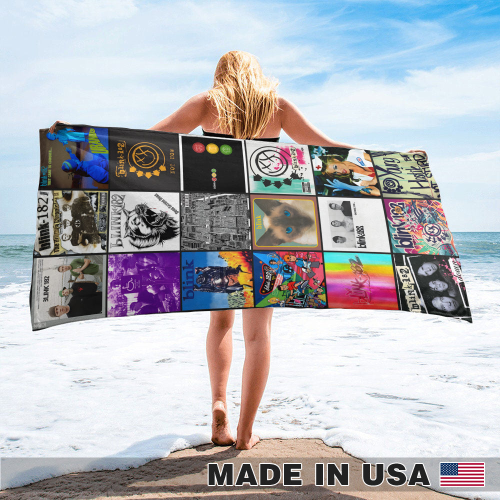 Blink-182 Beach Towel Album Cover Collage Pop Punk Towel