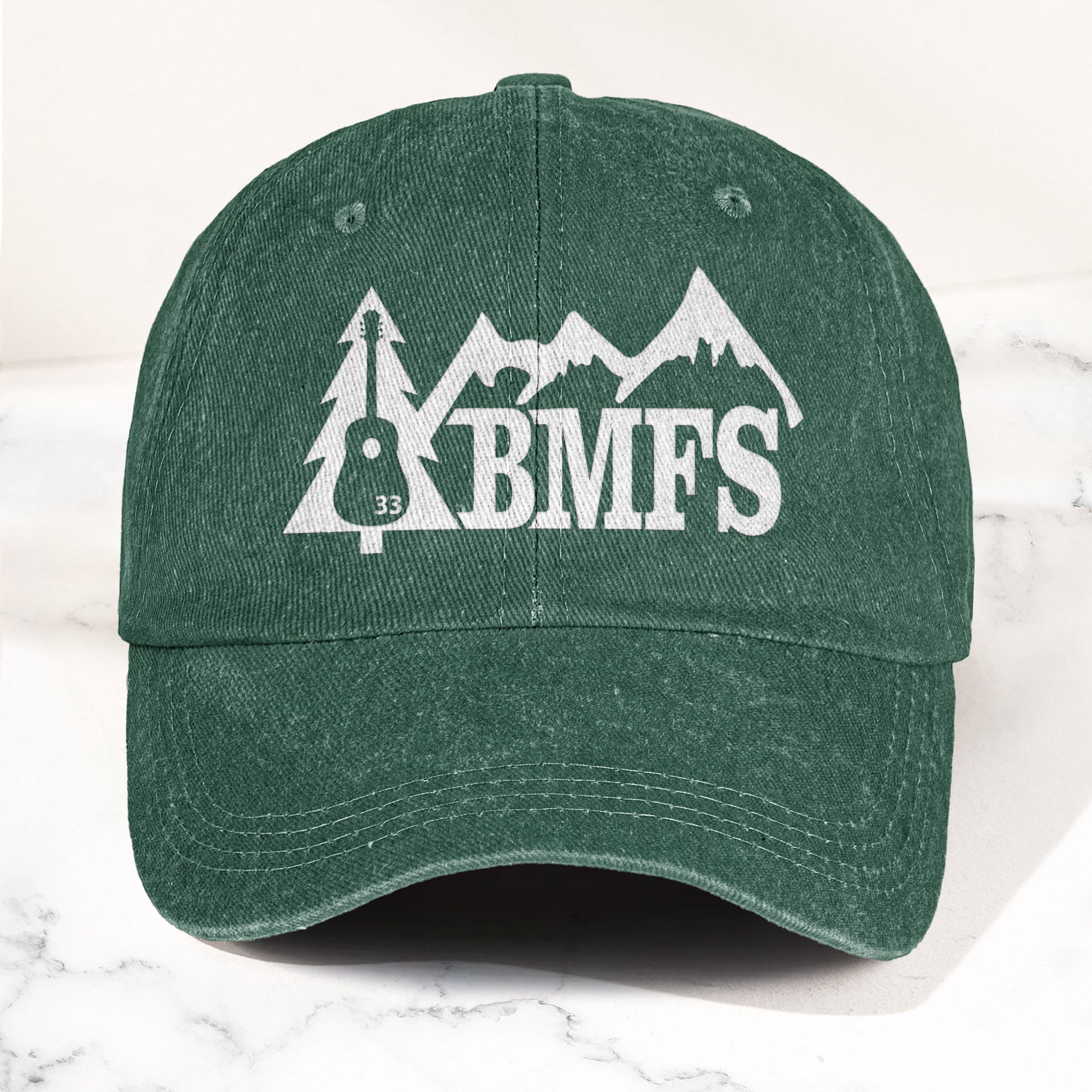 Billy Strings BMFS Acoustic Guitar Mountain Nature Music Merch Denim Cap Retro Vintage Dad Cap Gift For Dad (With Box)