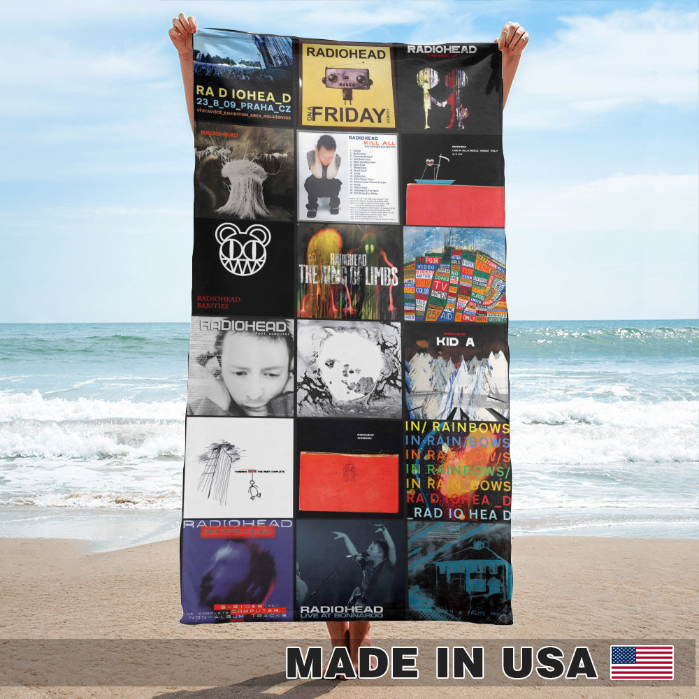 Radiohead Beach Towel Album Cover Collage Alternative Rock Towel
