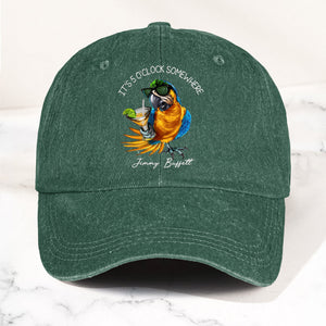 Jimmy Buffett "It's 5 O’Clock Somewhere" Denim Dad Cap Vintage Tropical Hat