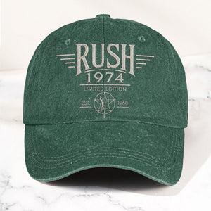 Rush 1974 Starman Logo Denim Cap Vintage Dad Cap Gift For Dad (With Box)
