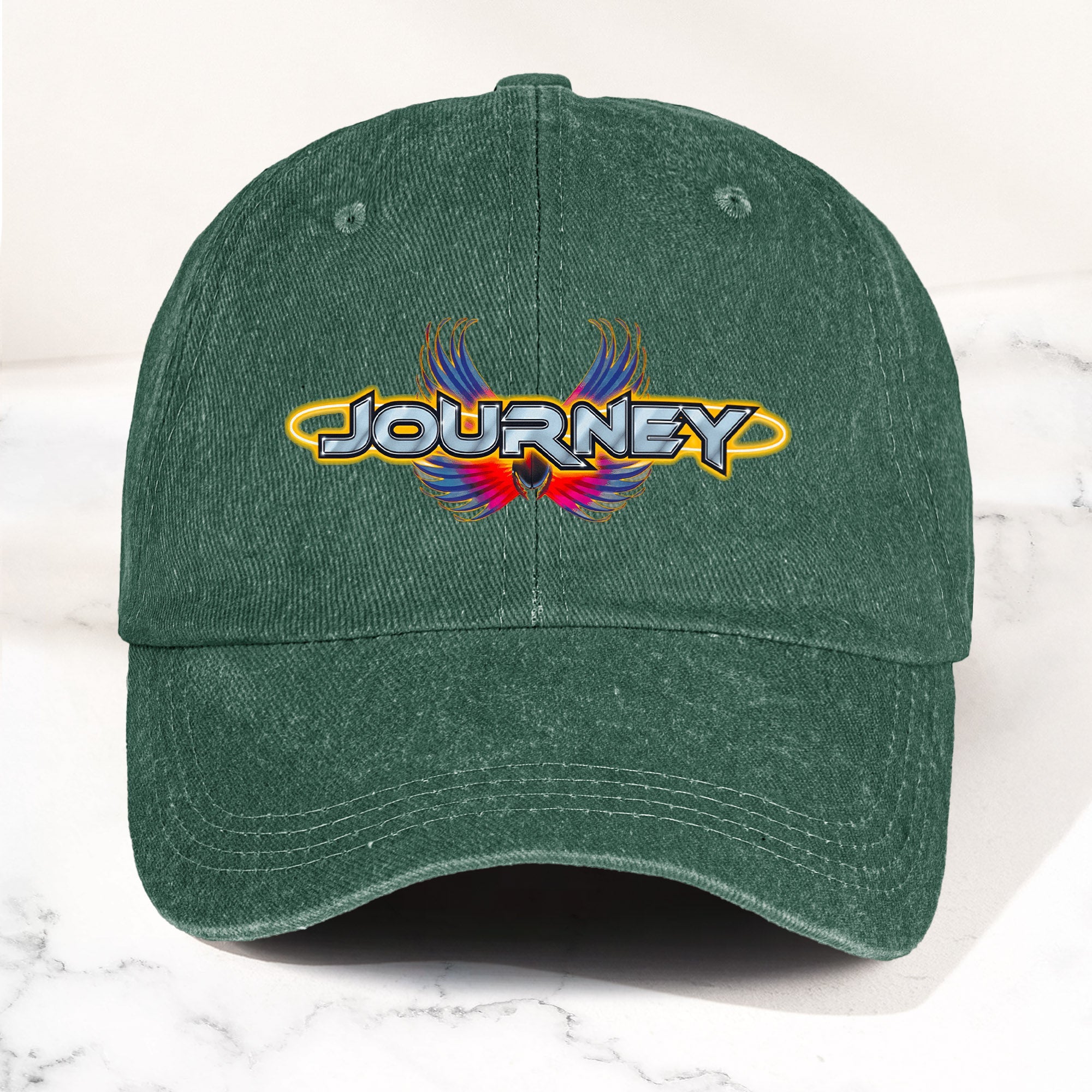 Journey Denim Dad Cap Legendary Rock Band Logo Design ( With BOX)