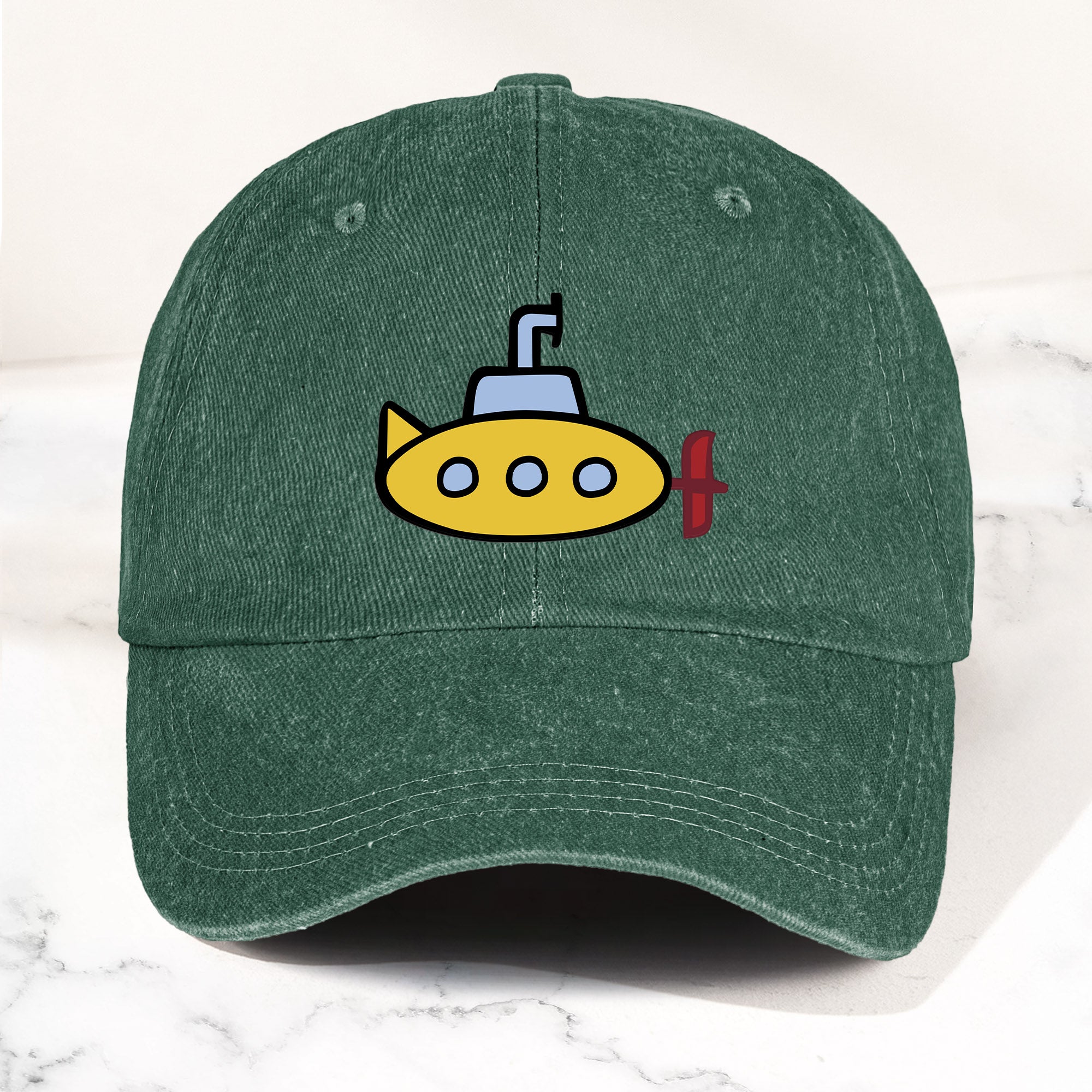 The Beatles Denim Cap Yellow Submarine Minimalist Dad Hat ( With Box)