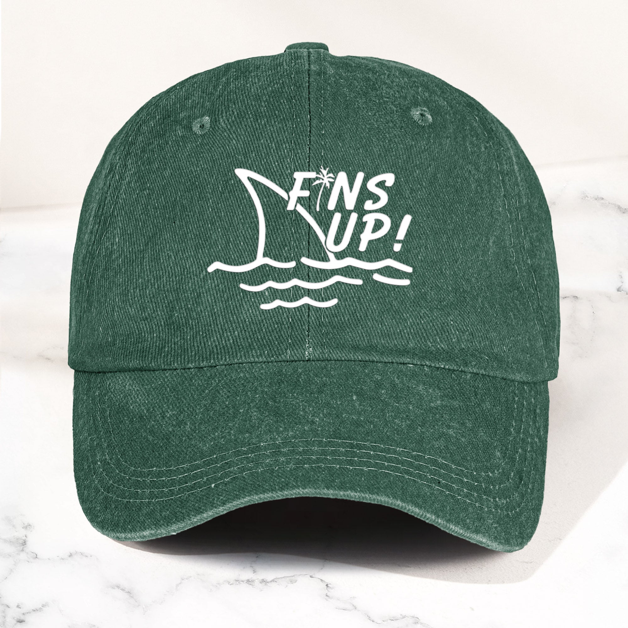 Jimmy Buffett Denim Dad Cap Fins Up Margaritaville Beach Vibes Hat (With BOX)