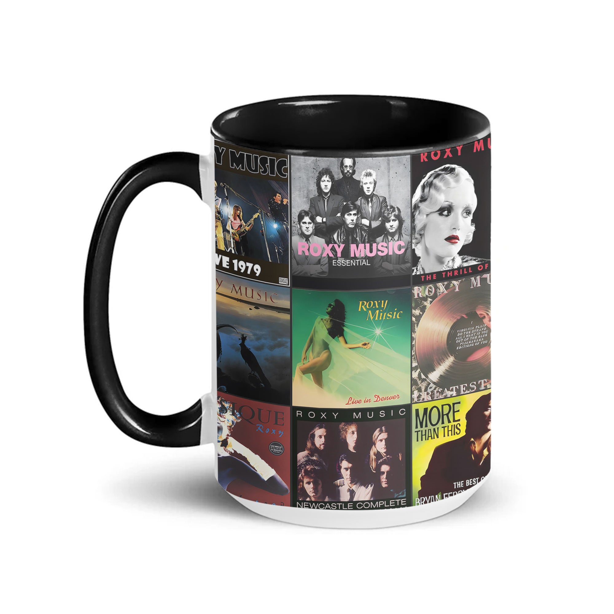 Roxy Music Accent Mug Classic Album Cover Collage Gift for Art Rock Fans