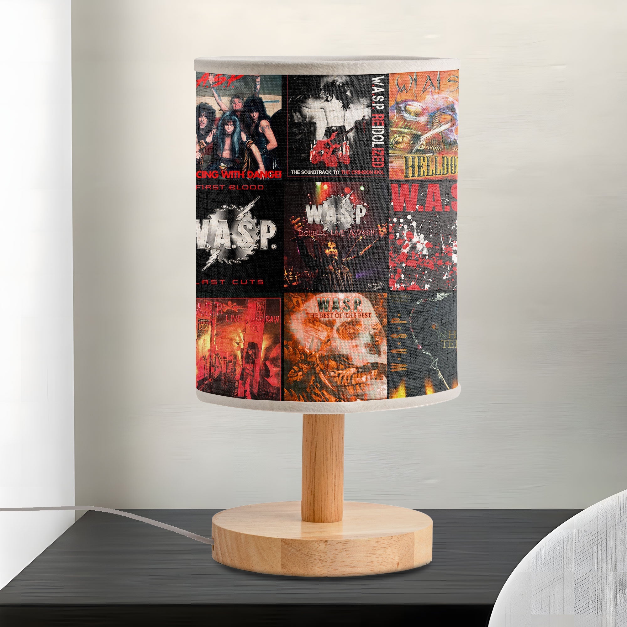 W.A.S.P. Albums Fabric Lamp Wild 80s Metal Flame Glow