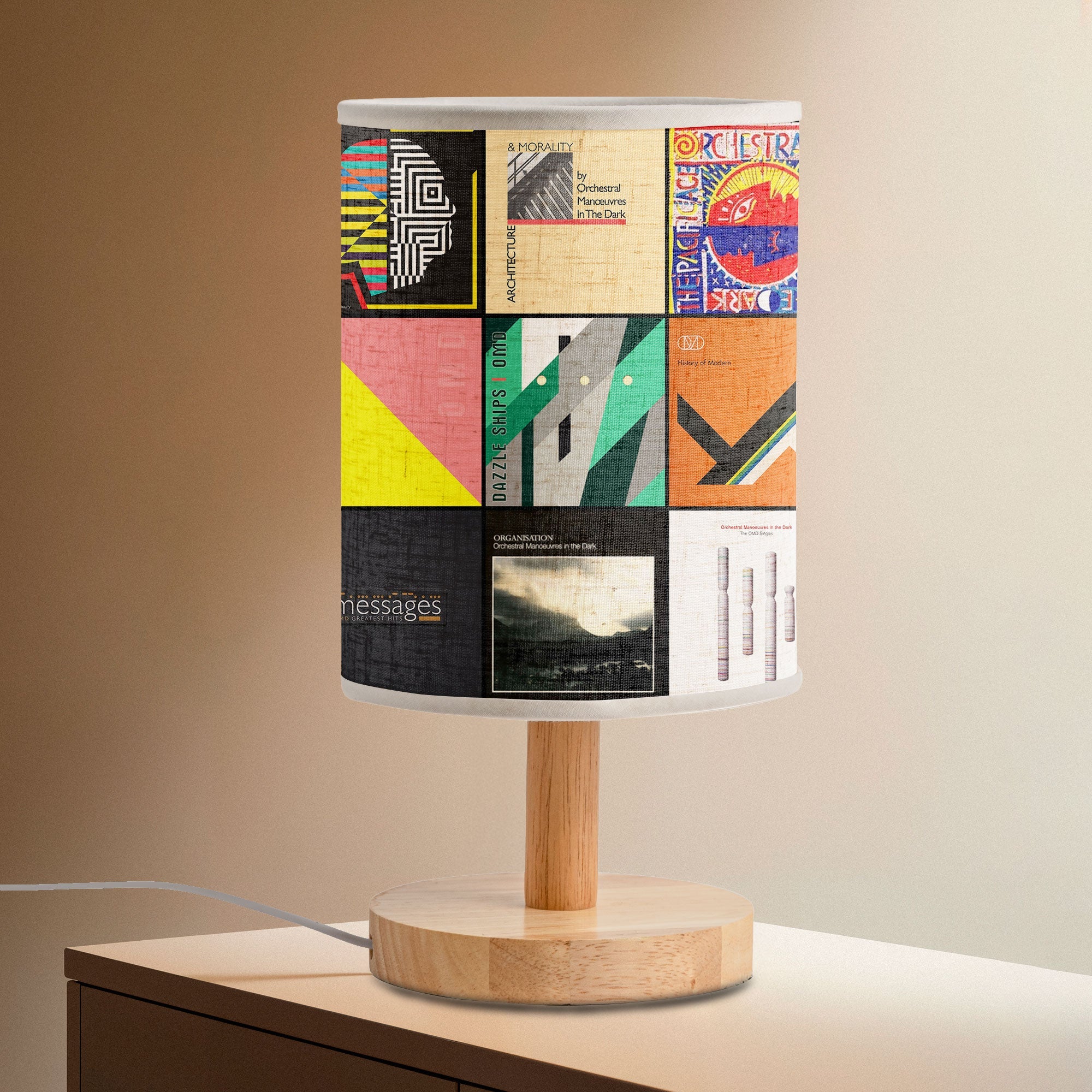 OMD Album Collage Lamp Retro Synthpop Vibes Night Light