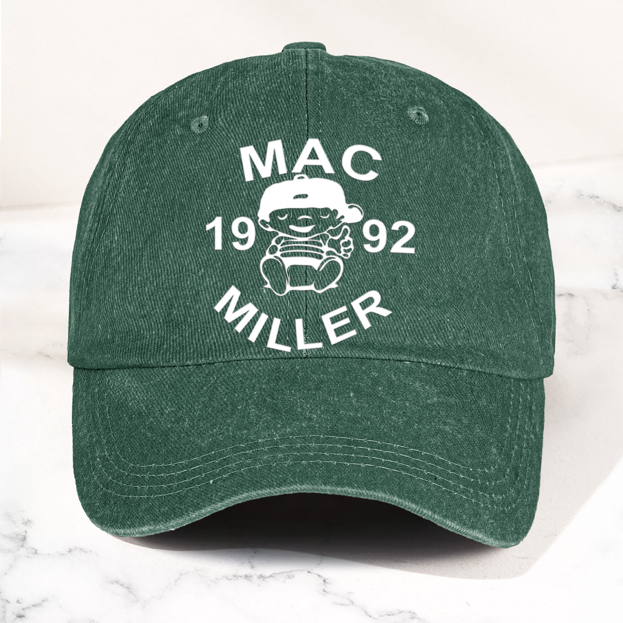 Mac Miller Denim Dad Cap 1992 Baby Logo Tribute Design ( With BOX)