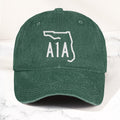 A1A Highway Sign Florida Denim Cap Retro Jimmy Buffett Inspried Hat (With Box)