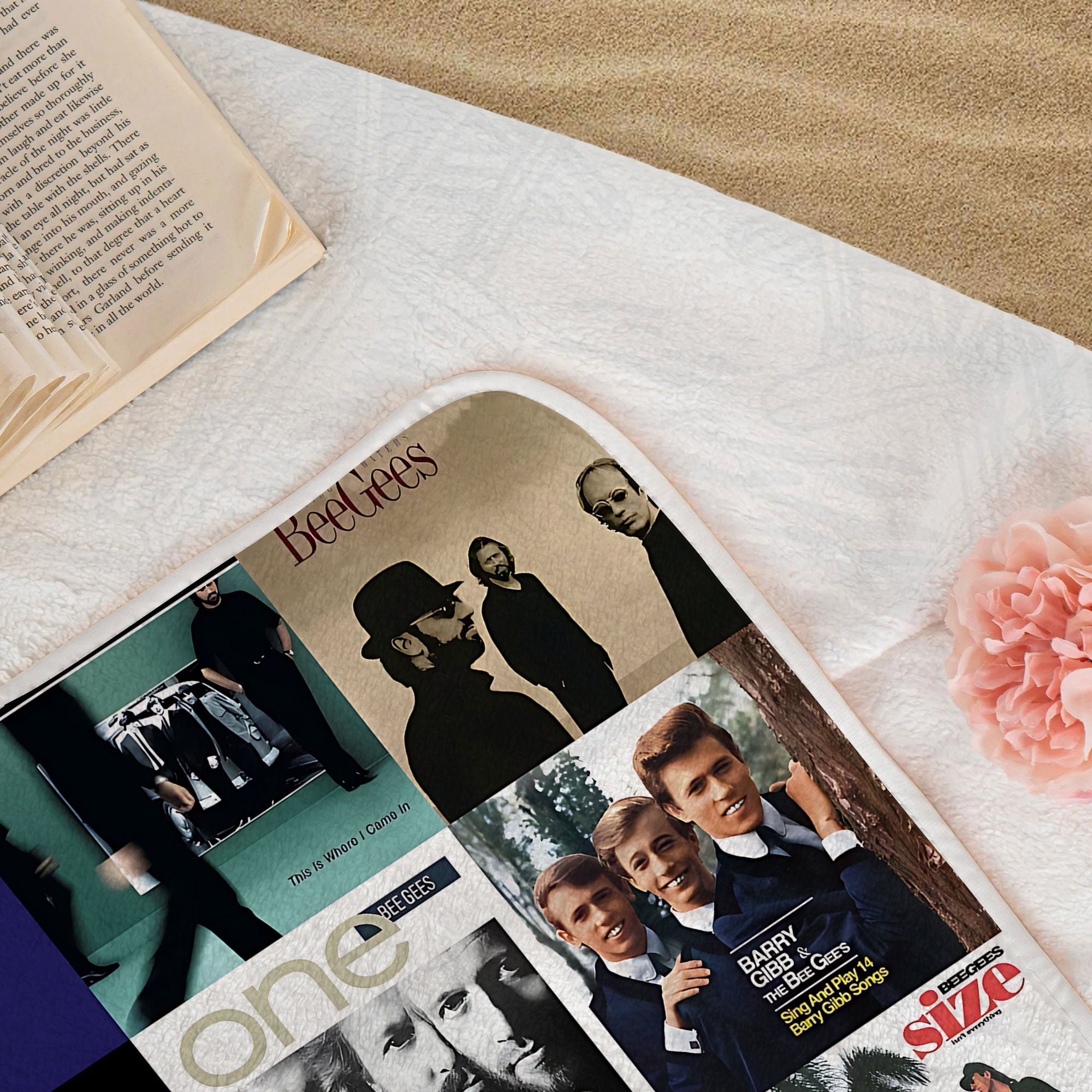 Bee Gees Beach Towel Album Cover Collage Classic Rock Towel