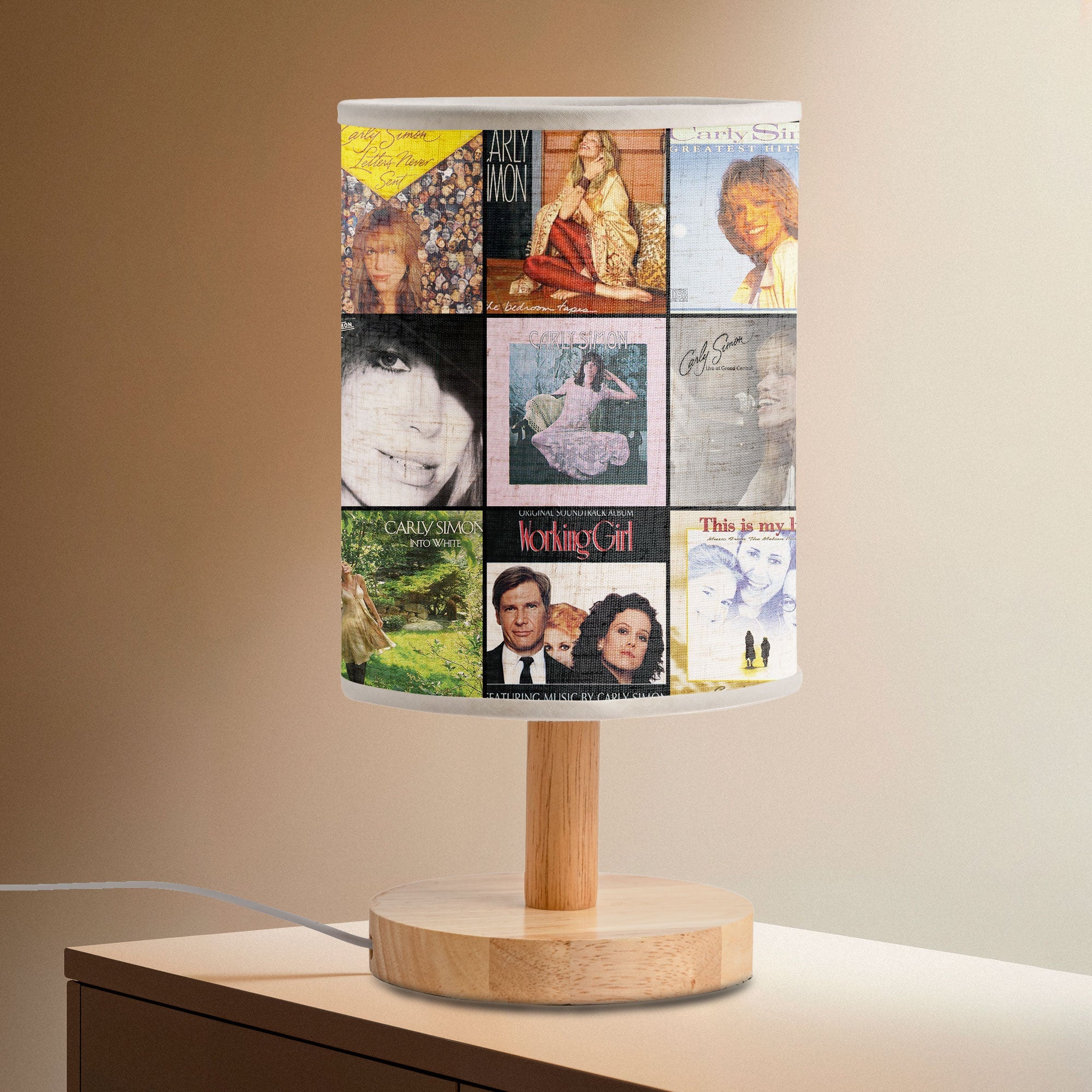 Carly Simon Fabric Lamp Timeless Elegance Album Art Collection