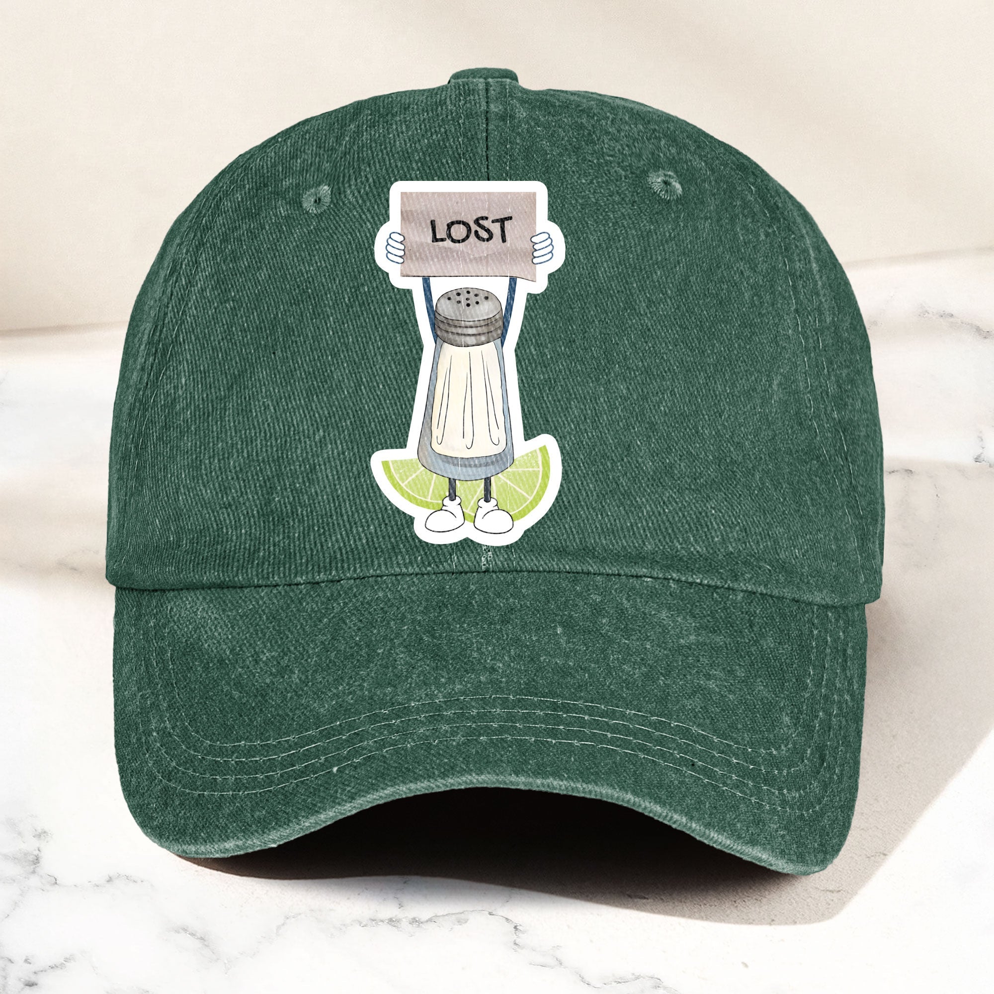 Lost Shaker of Salt Denim Cap Retro Classic Jimmy Buffett Inspired Dad Hat (With Box)