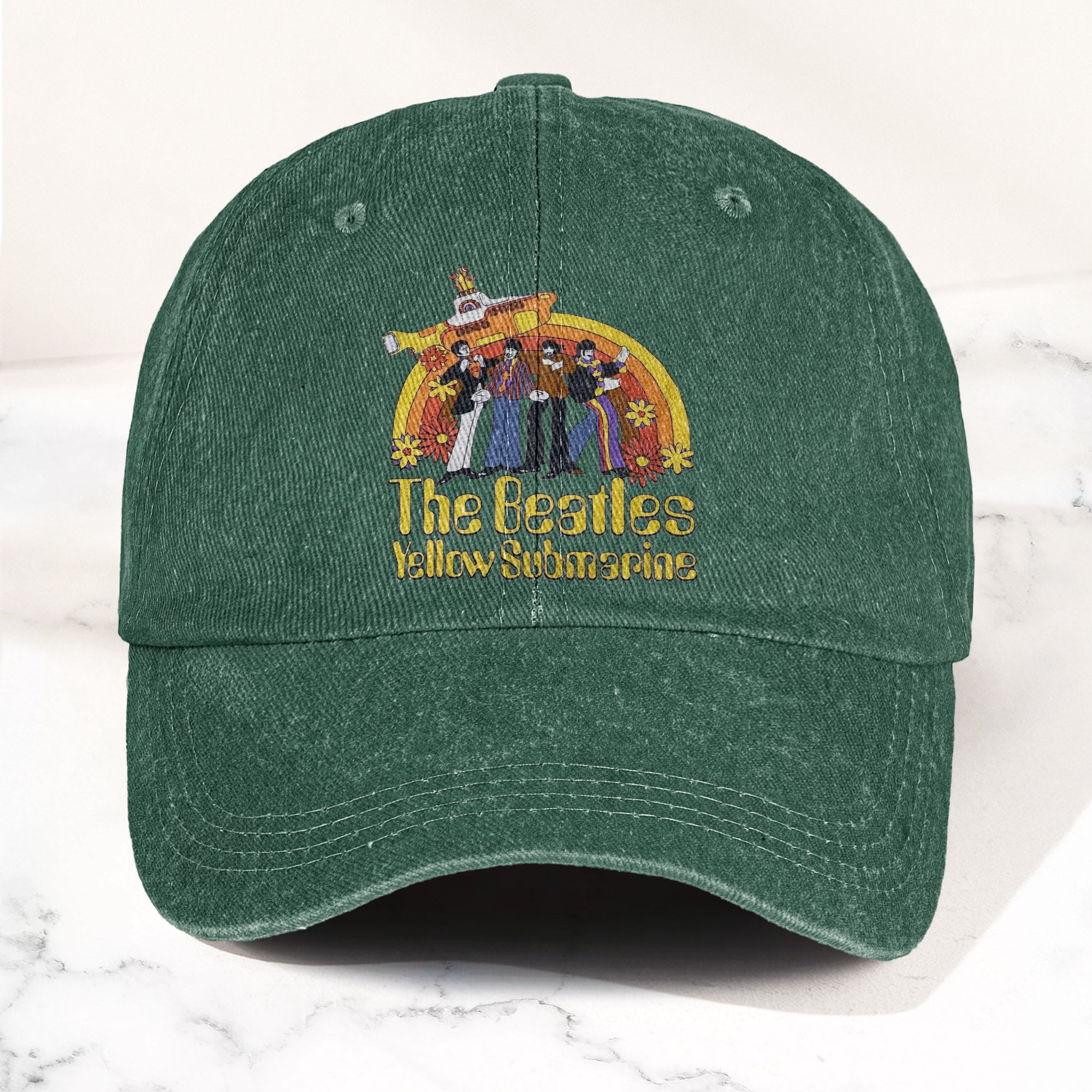 The Beatles Yellow Submarine Denim Dad Cap Iconic Album Design ( With BOX)