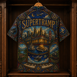 Supertramp Hawaiian Shirt - Stained Glass Progressive Rock All-Over Print Button-Up Shirt