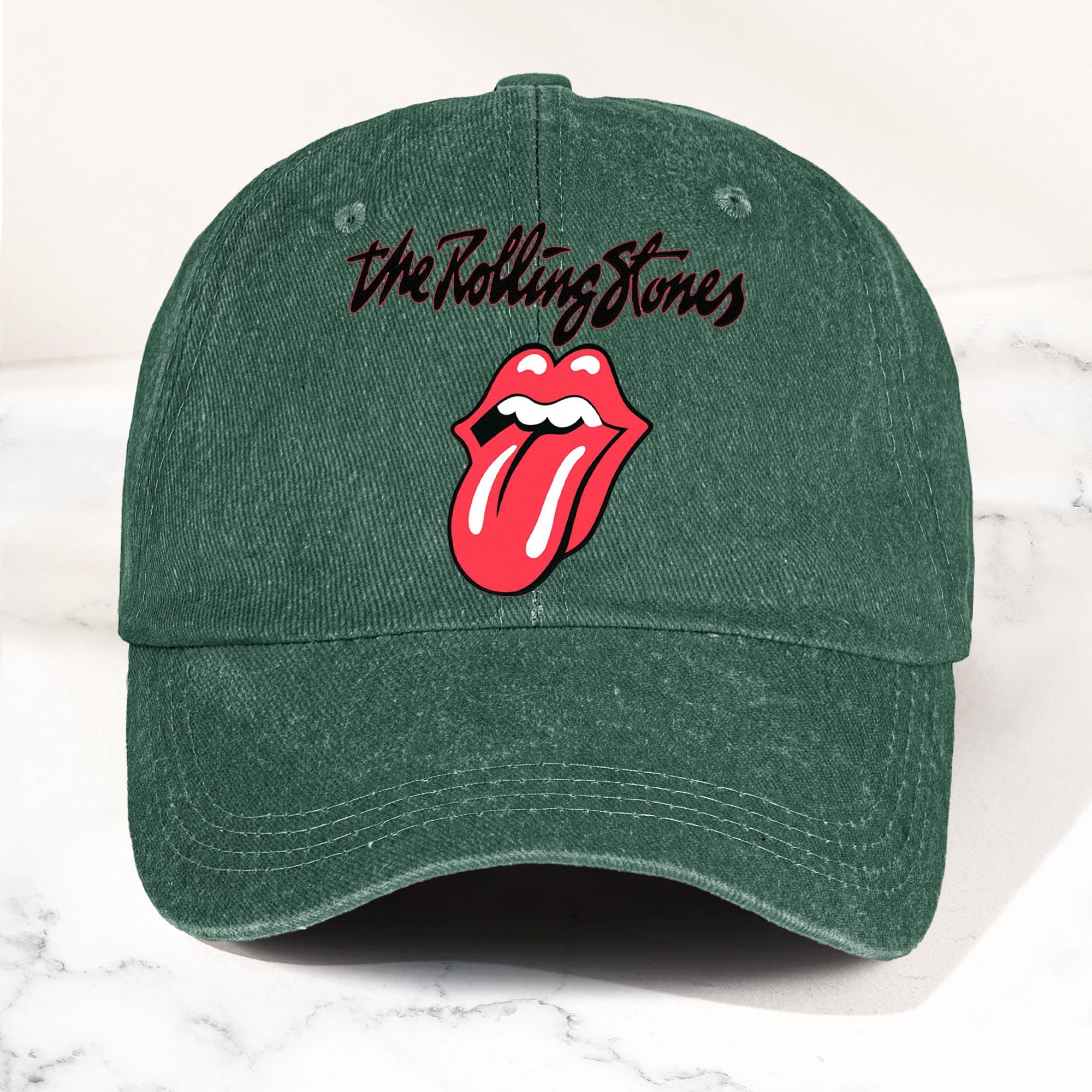 The Rolling Stones Denim Dad Cap Classic Tongue Logo Design ( With BOX)