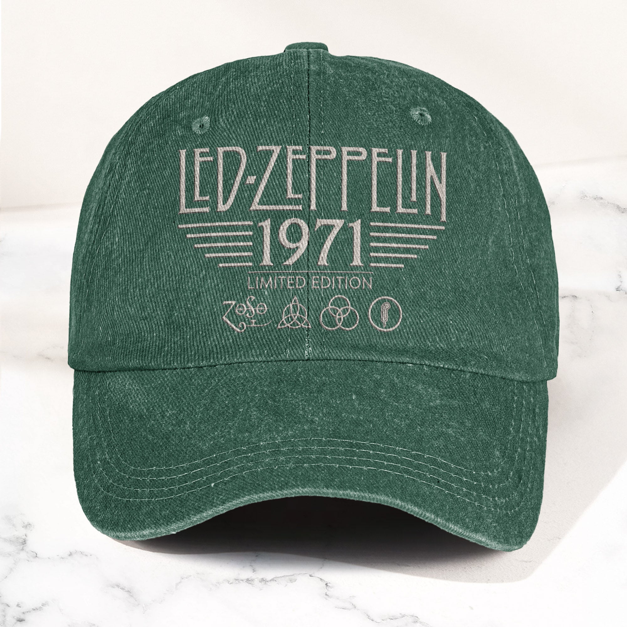 Led Zeppelin 1971 Est Denim Cap Vintage Dad Cap Gift For Dad (With Box)