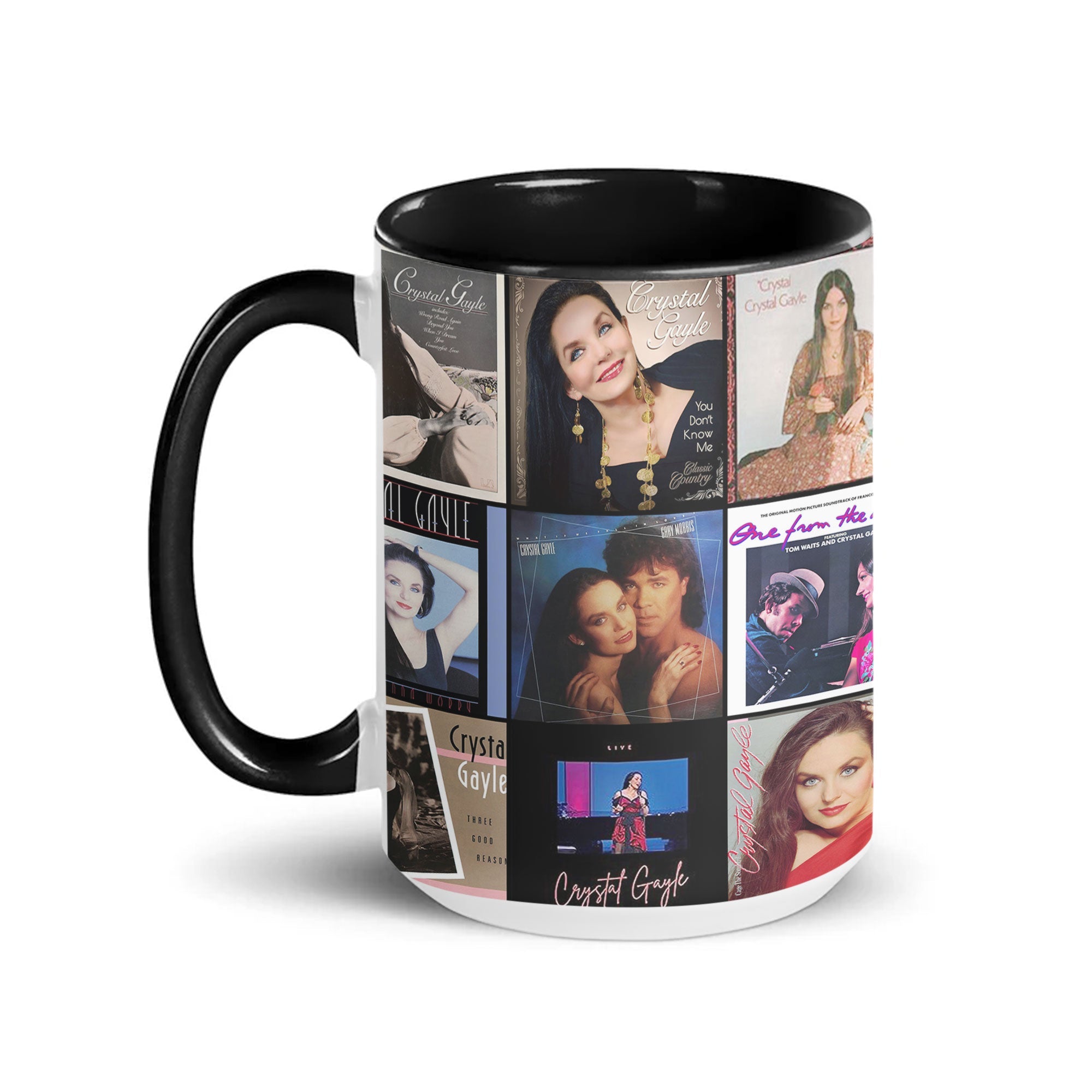 Crystal Gayle Accent Mug Classic Album Cover Collage Gift