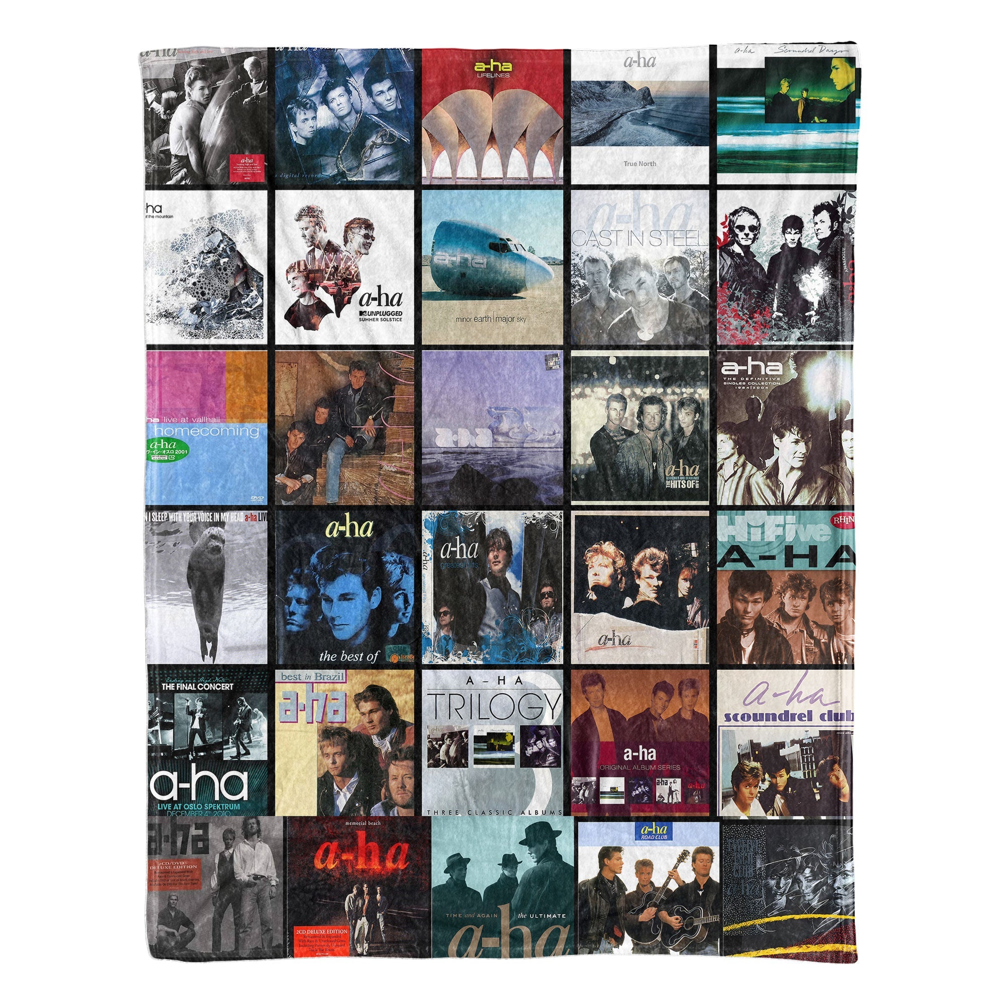 A-ha Sherpa Blanket Iconic Album Cover Collage Cozy Throw for Synth-Pop Fans