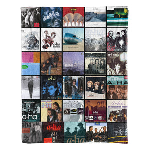 A-ha Sherpa Blanket Iconic Album Cover Collage Cozy Throw for Synth-Pop Fans