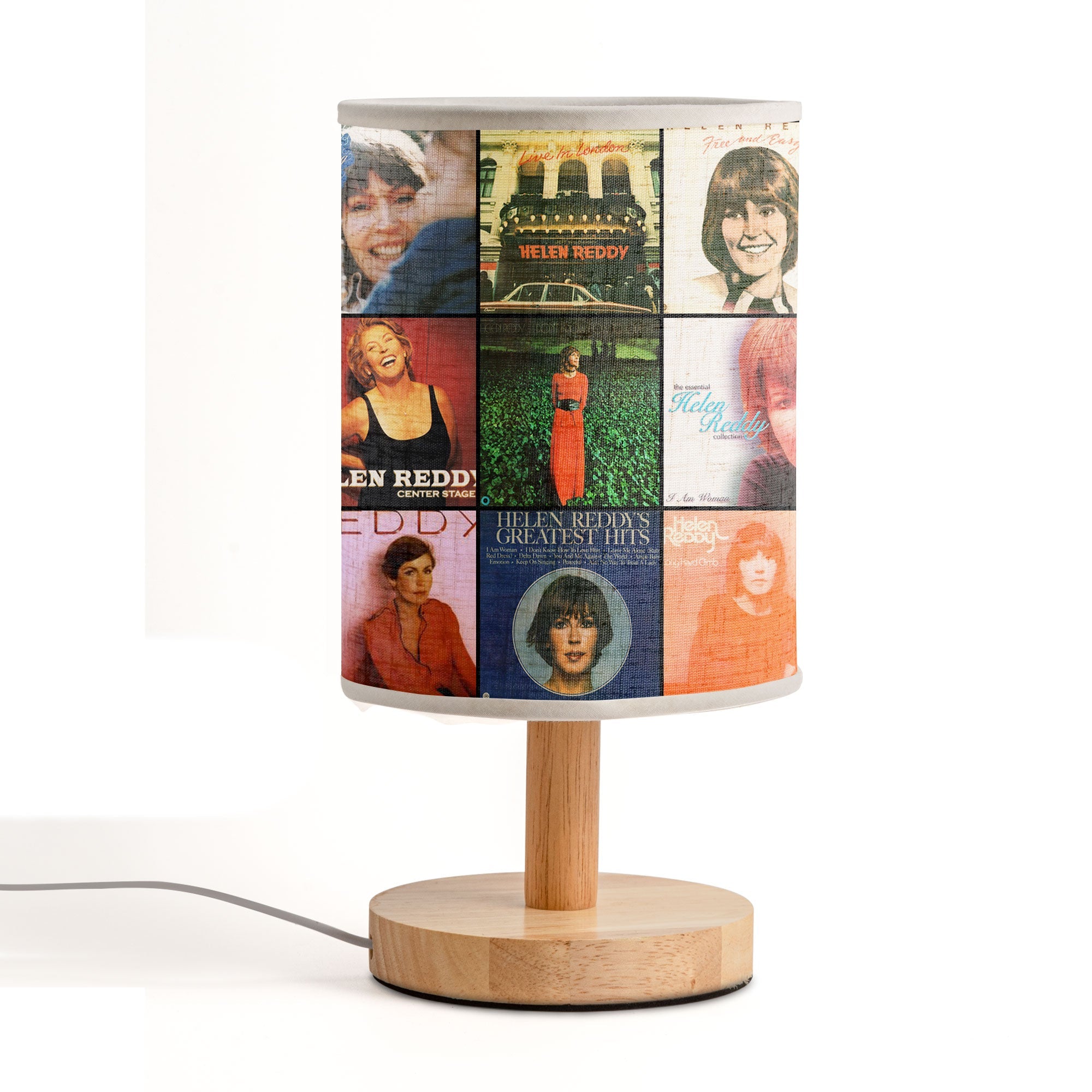 Helen Reddy Albums Fabric Lamp The Voice of Empowerment and Grace