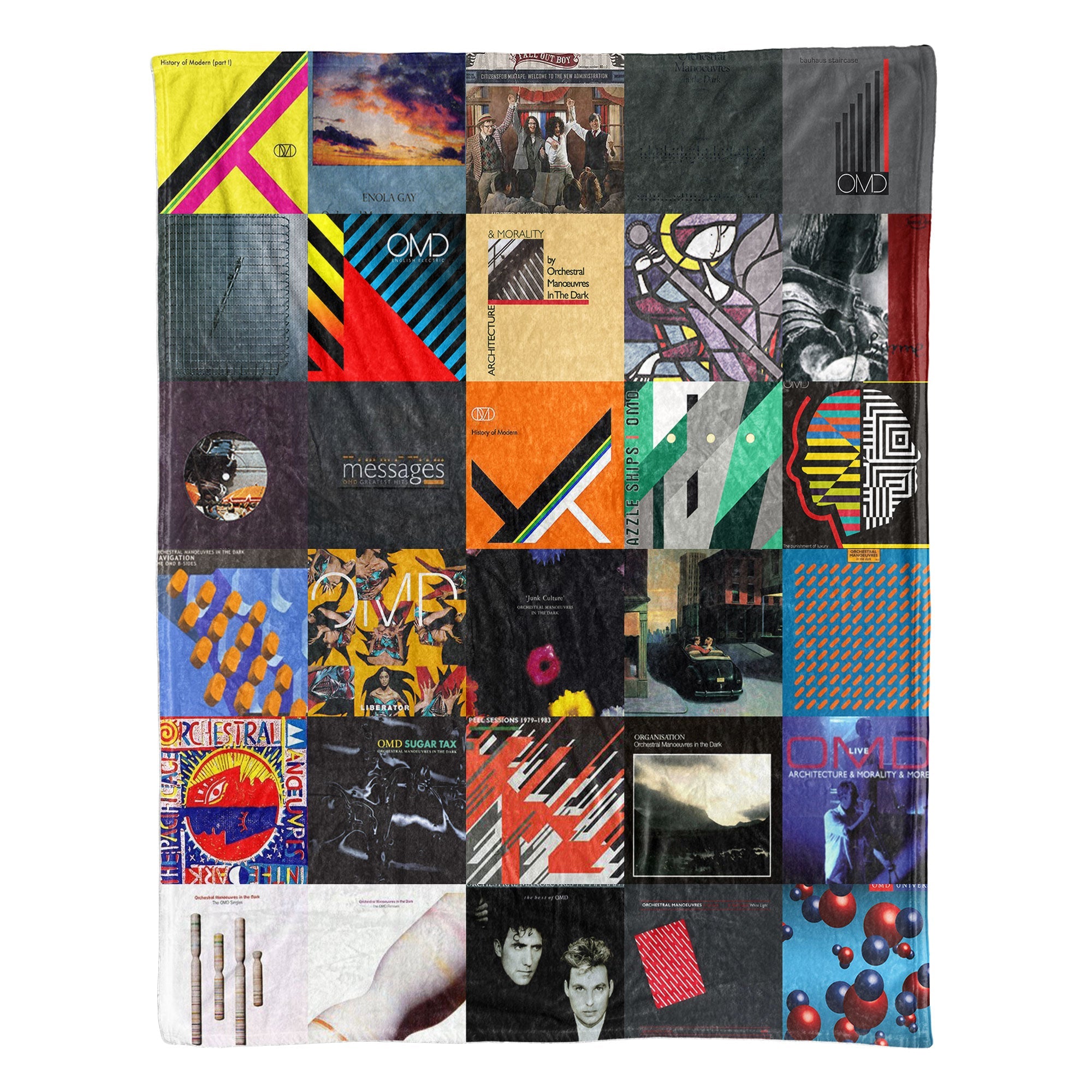 OMD Sherpa Blanket Iconic Album Cover Collage Cozy Throw for Synth-Pop & New Wave Fans