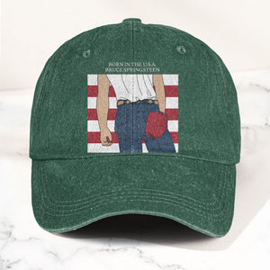 Born in the U.S.A Bruce Springsteen Denim Cap Retro Music Fan Merch Cap Gift For Dad (With Box)