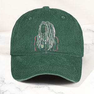 Bob Marley Portrait Casual Denim Cap Retro Music Fan Concert Cap Gift For Dad (With Box)