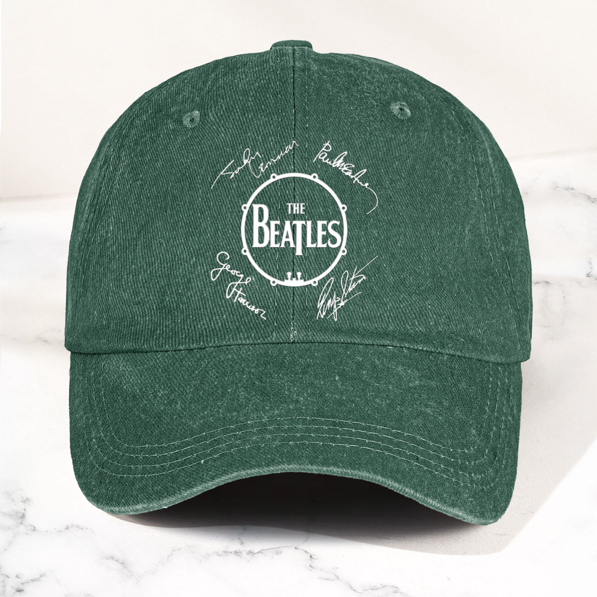 The Beatles Denim Dad Cap Classic Drum Logo Signature Design ( With BOX)