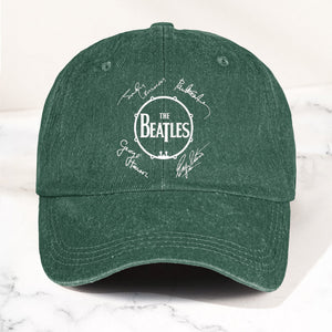 The Beatles Denim Dad Cap Classic Drum Logo Signature Design ( With BOX)
