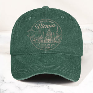 Bob Dylan Vienna It Waits For You Denim Cap Retro Vintage Dad Cap Gift For Dad (With Box)