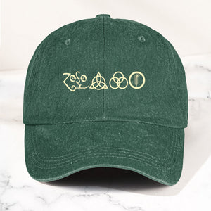 Led Zeppelin Denim Cap ZoSo Symbols Minimalist Dad Hat ( With Box)