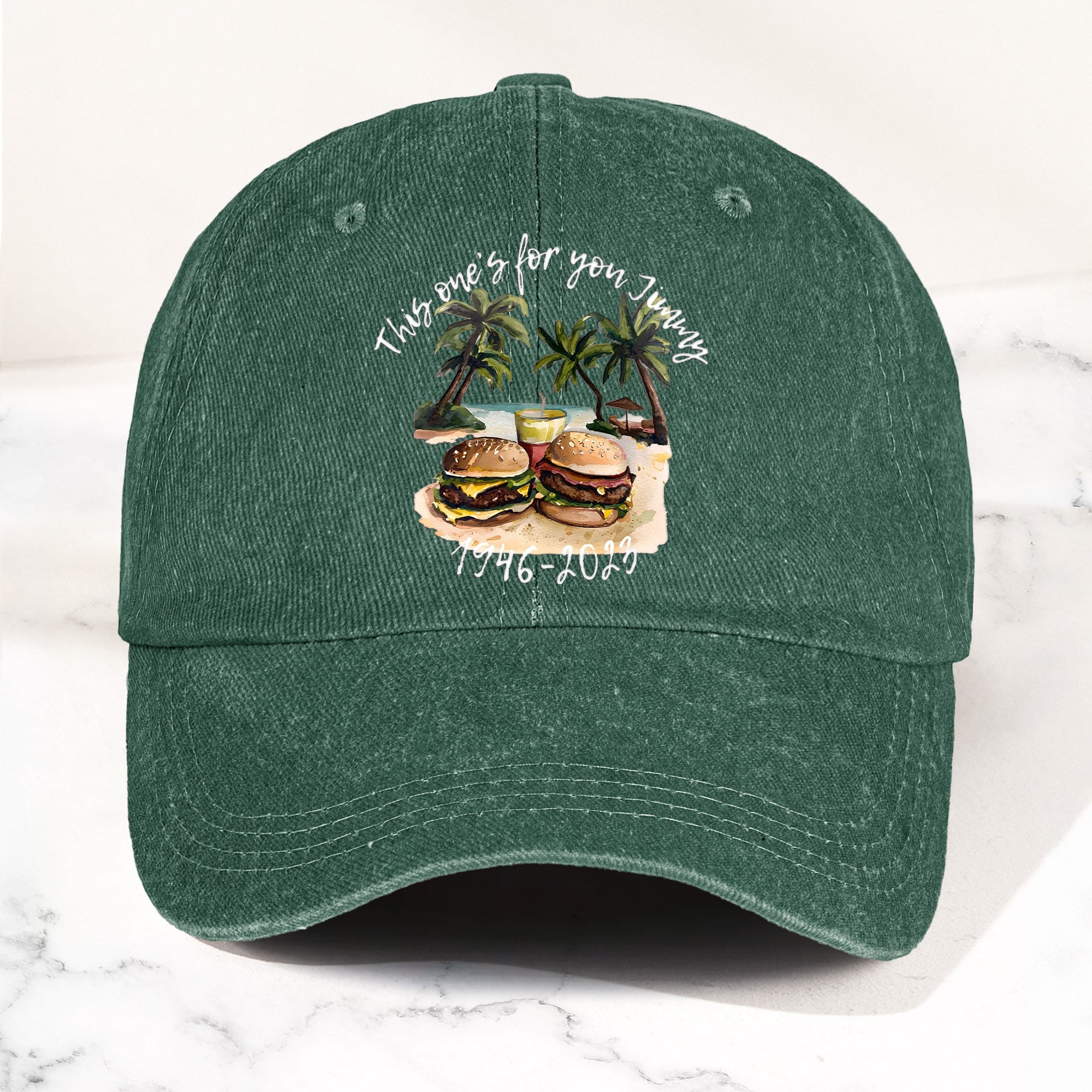 Jimmy Buffett Tribute Denim Dad Cap "This One’s For You Jimmy" Vintage Hat