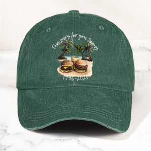 Jimmy Buffett Tribute Denim Dad Cap "This One’s For You Jimmy" Vintage Hat