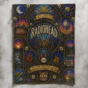 Radiohead Sherpa Blanket Modified Bear Stained Glass Blanket
