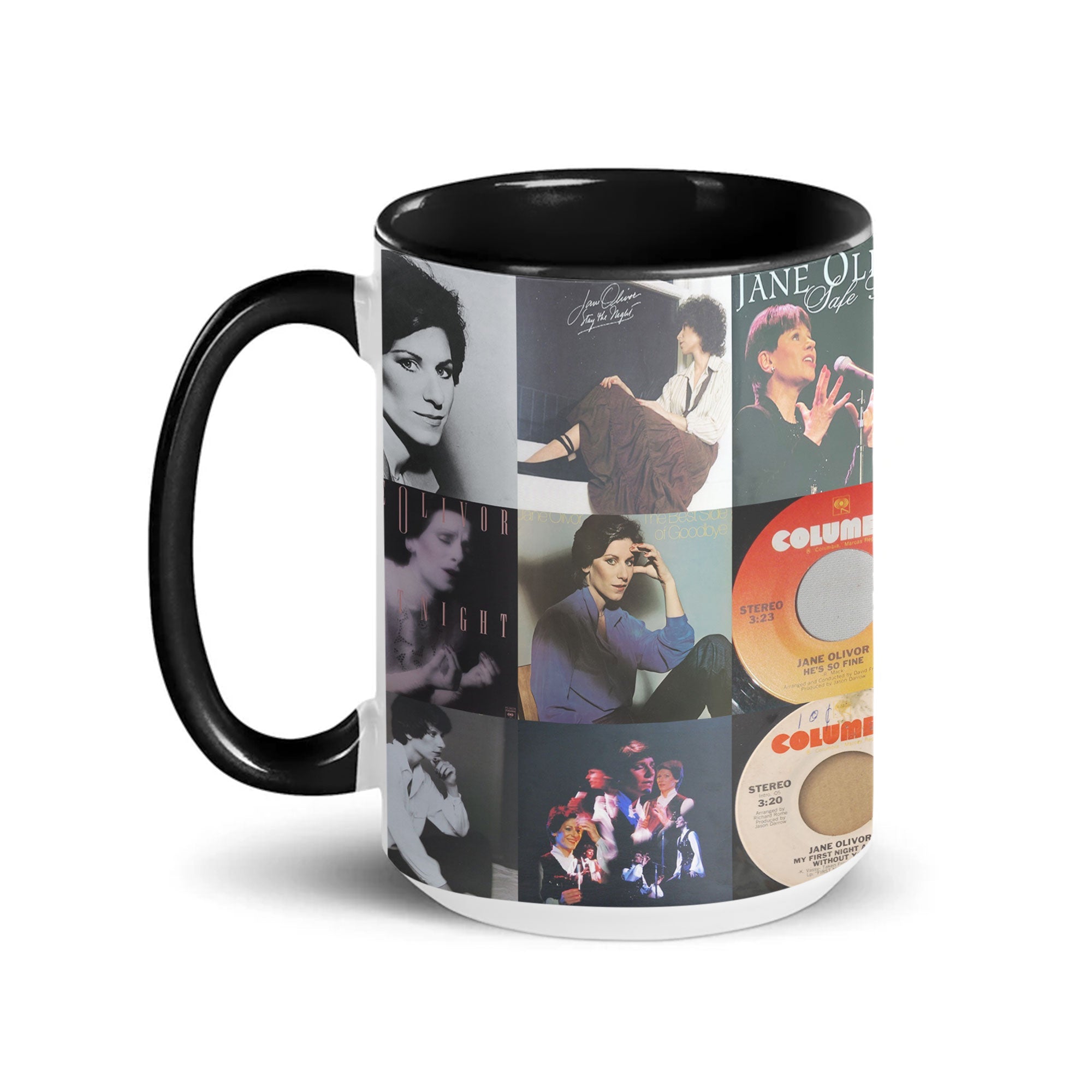 Jane Olivor Accent Mug Timeless Vocal Elegance Album Collage Gift