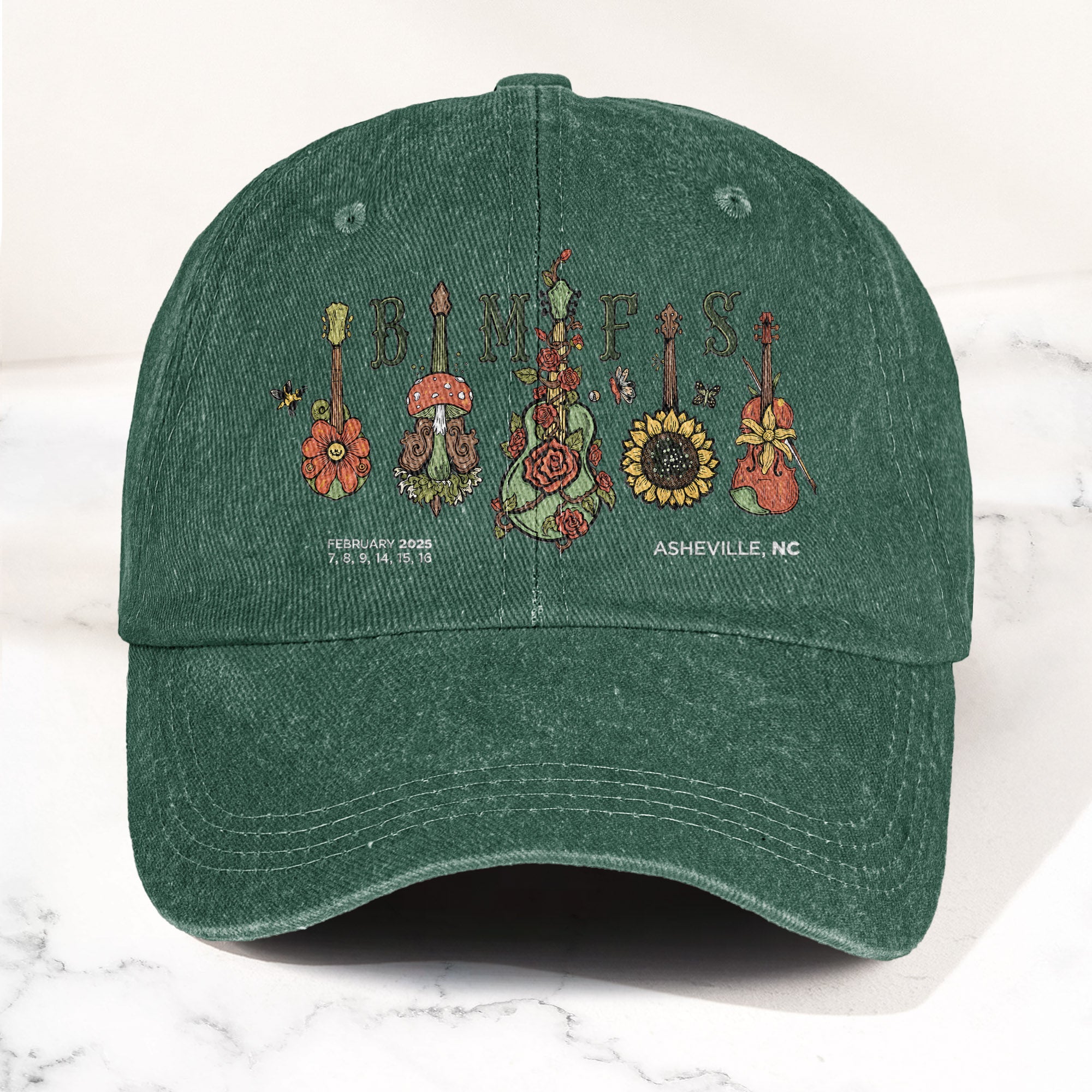 Billy Strings BMFS Asheville NC Concert Graphic Music Merch Denim Cap Retro Vintage Dad Cap Gift For Dad (With Box)