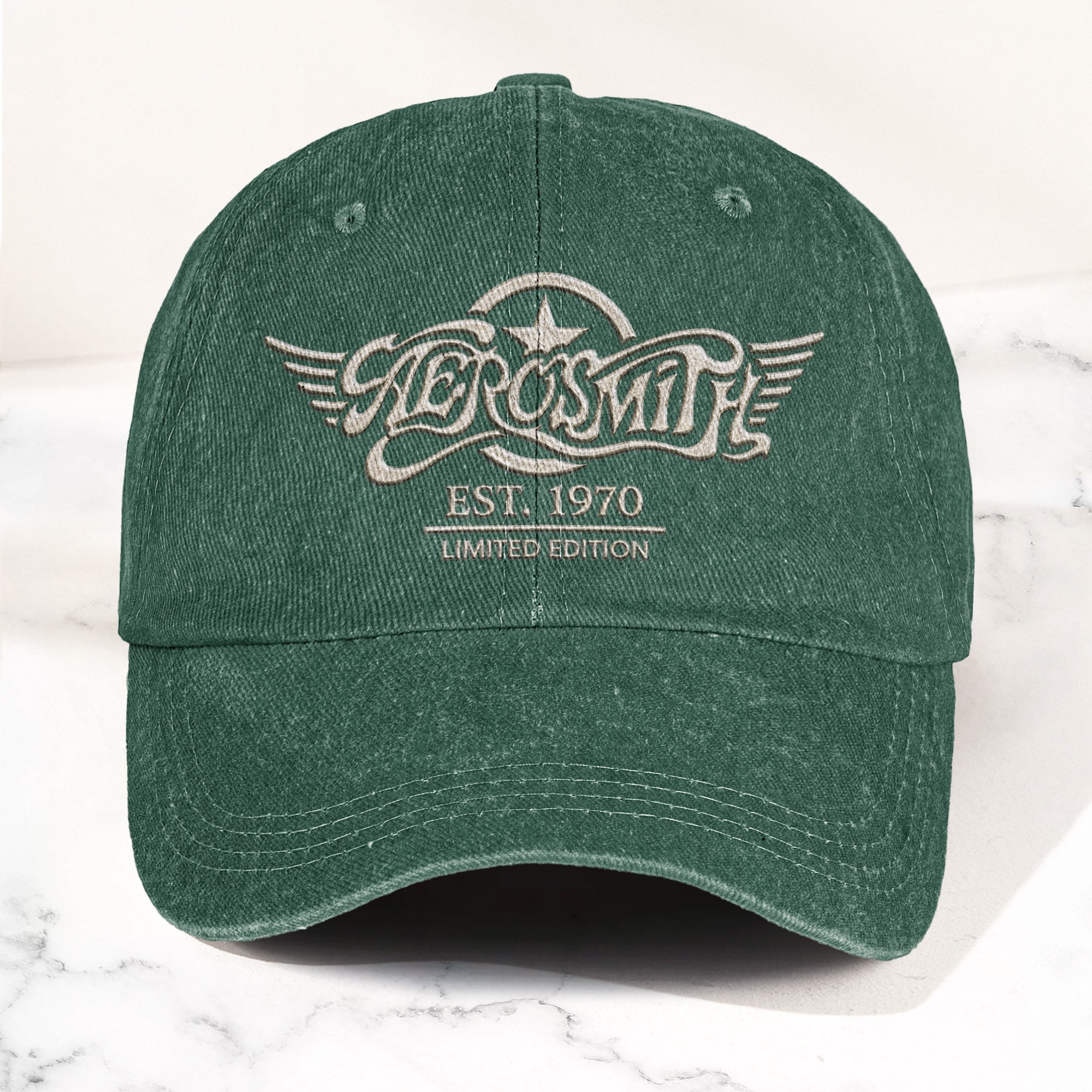 Aerosmith Est. 1970 Denim Cap Vintage Dad Cap Gift For Dad (With Box)