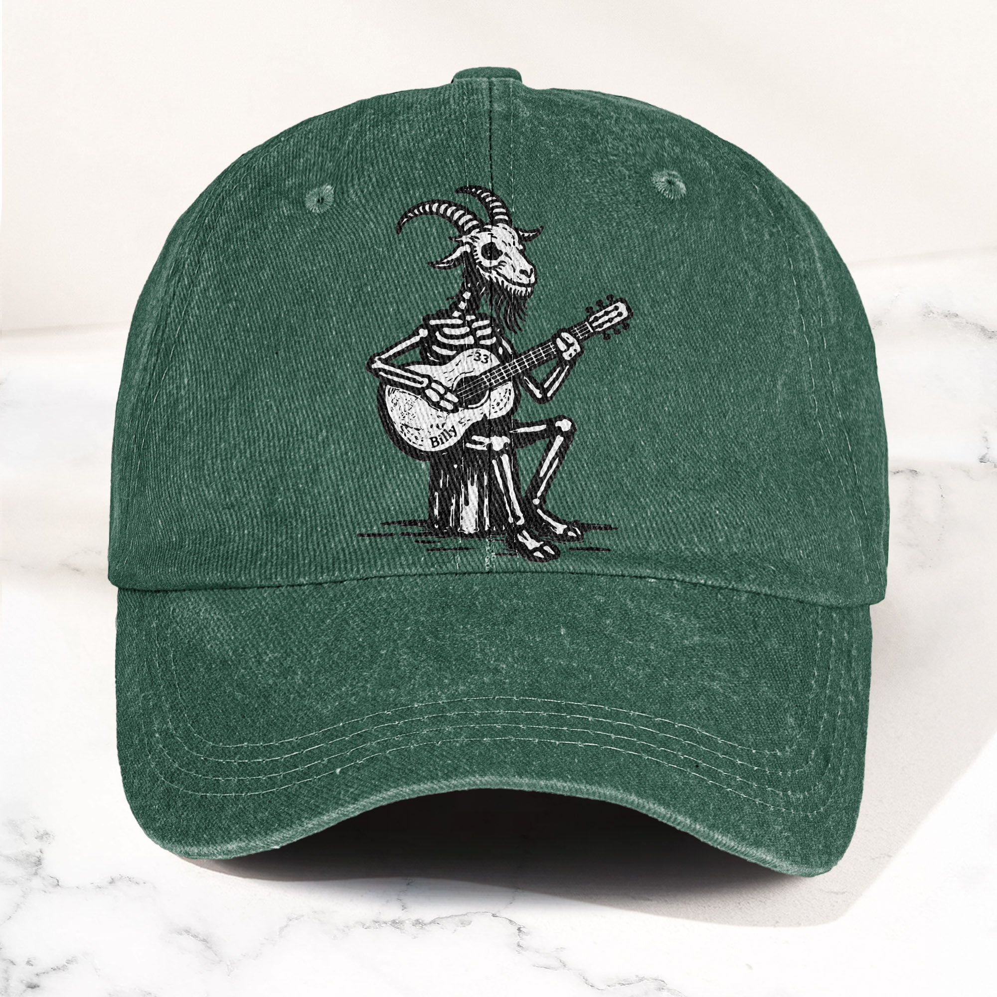 Billy Strings GoatSkeleton Guitarist Graphic Music Merch Denim Cap Retro Vintage Dad Cap Gift For Dad (With Box)