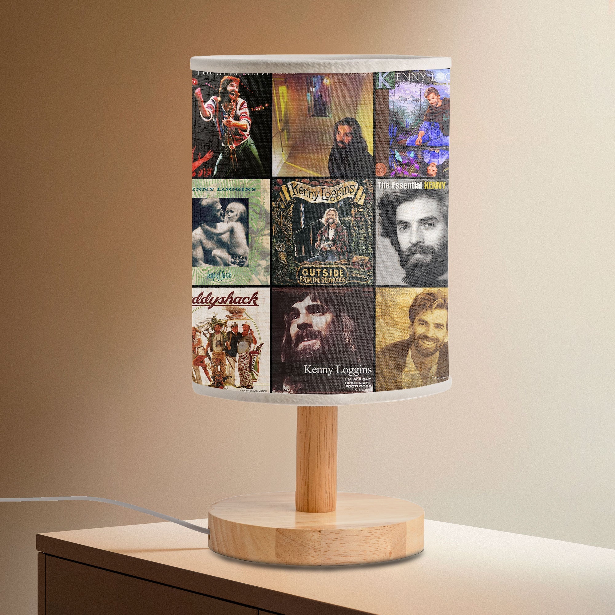Kenny Loggins Album Collage Lamp Soft Rock Nostalgia Night Light for Music Lovers