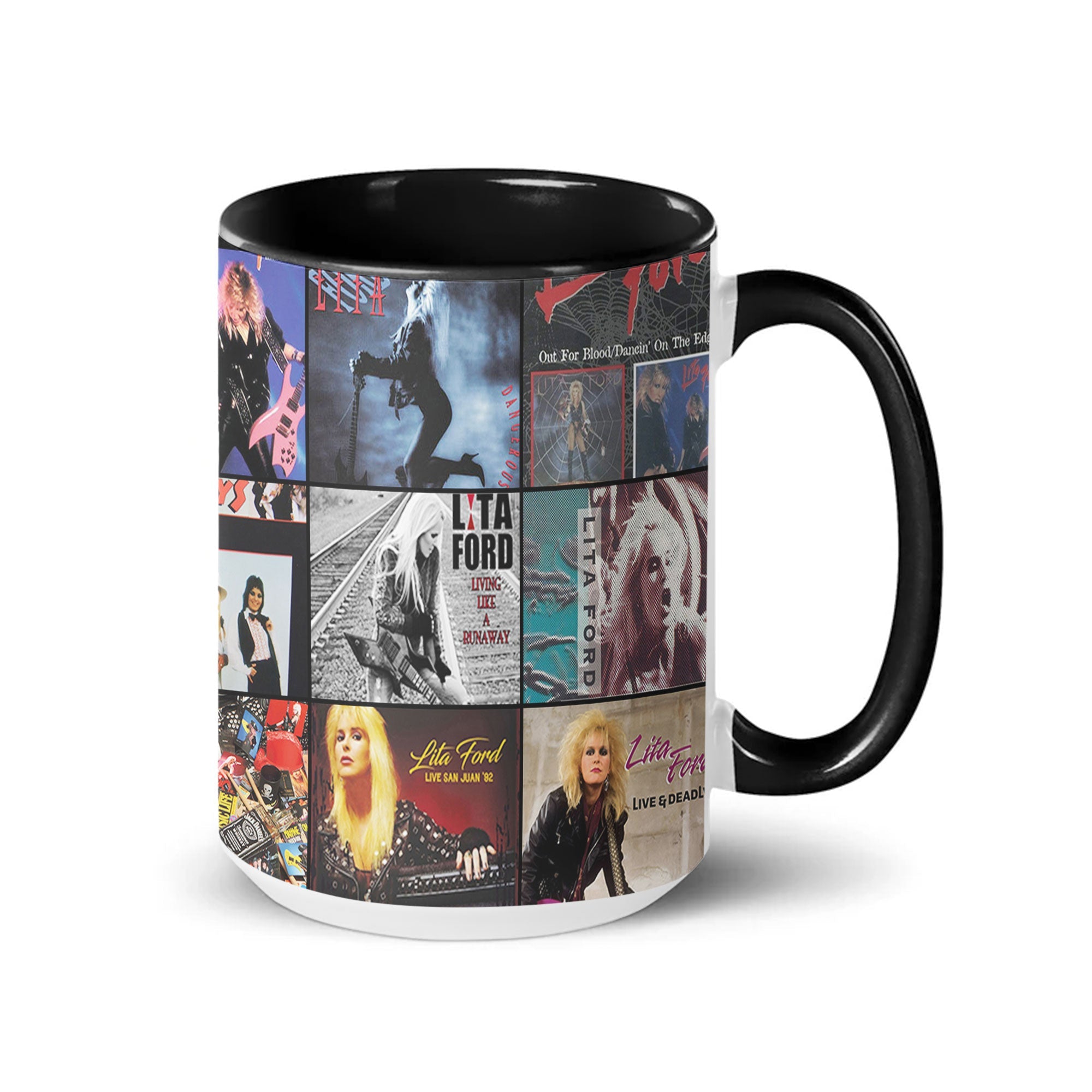 Lita Ford Accent Mug Rock Queen Album Cover Collage Gift