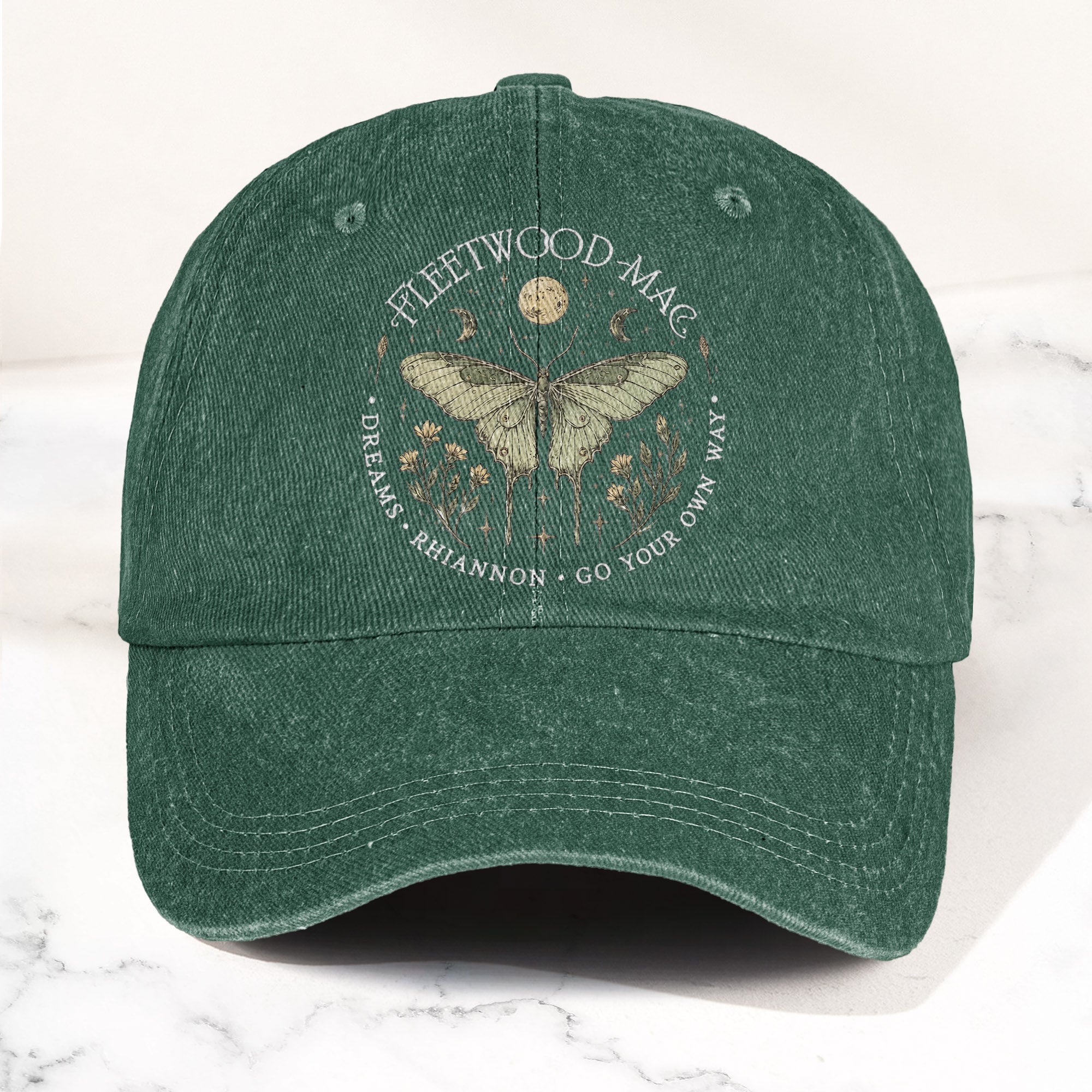 Fleetwood Mac Butterfly Mystical Graphic Vintage Denim Cap Retro Dad Cap (With Box)