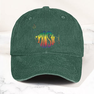 Phish Rainbow Fish Logo Denim Cap Retro Music Phish Cap Gift For Dad (With Box)
