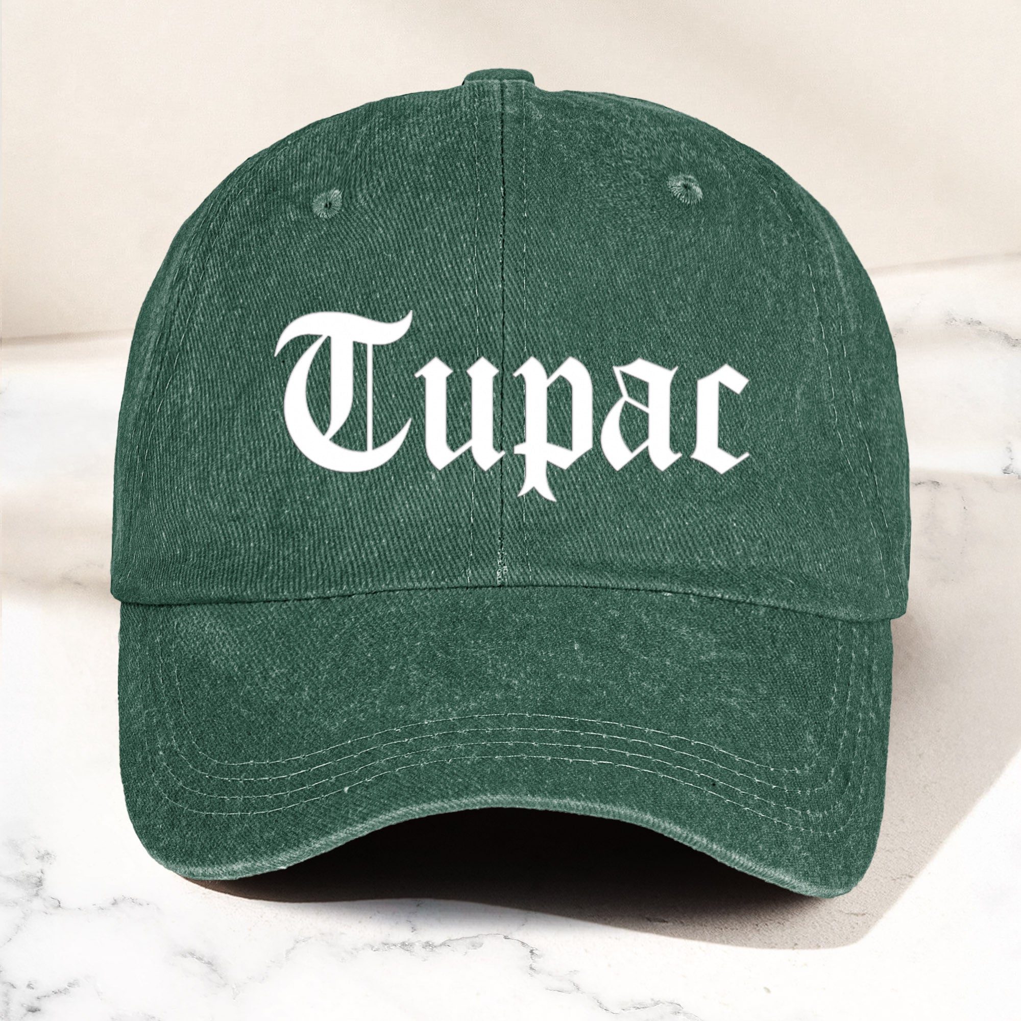 2Pac Denim Dad Cap Classic Old English Logo Design ( With BOX)
